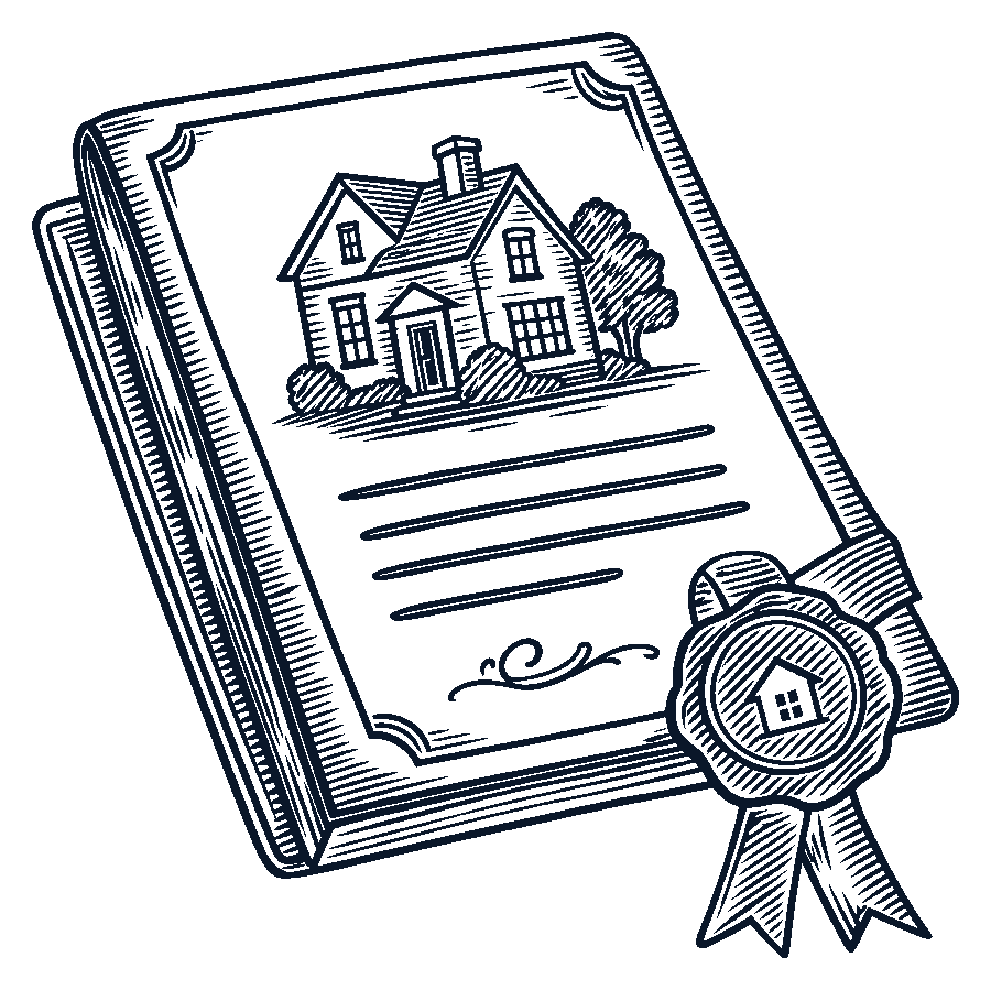 Property deed in navy