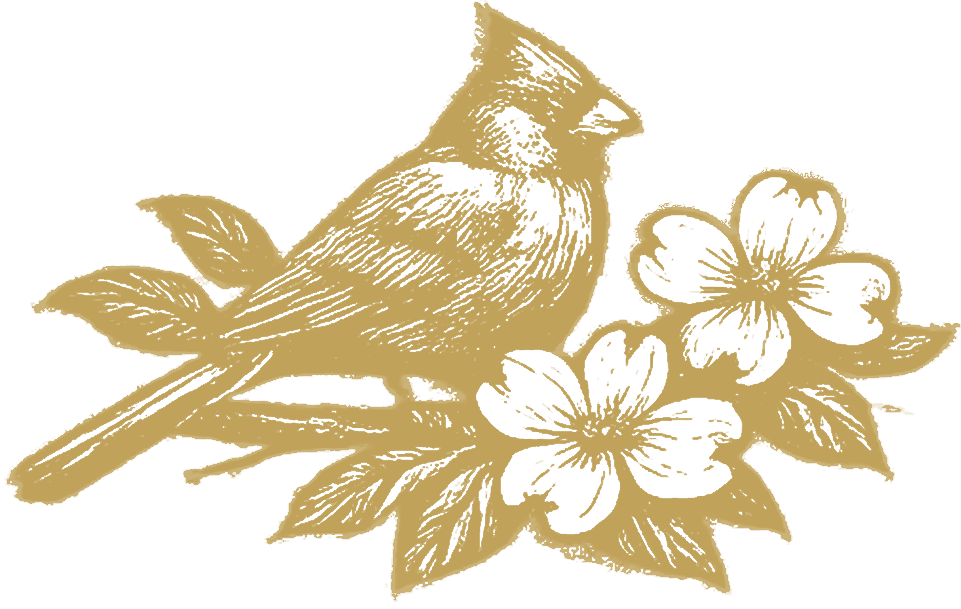 Carolina cardinal in gold