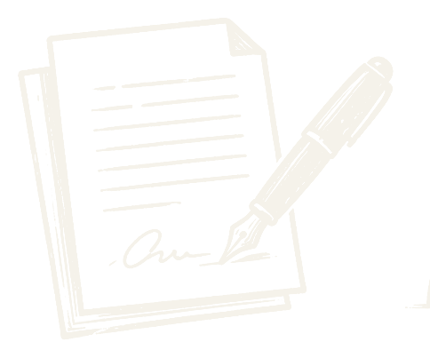 Signed document in ivory